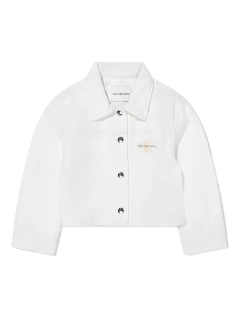 Calvin Klein Kids logo-embroidered denim jacker