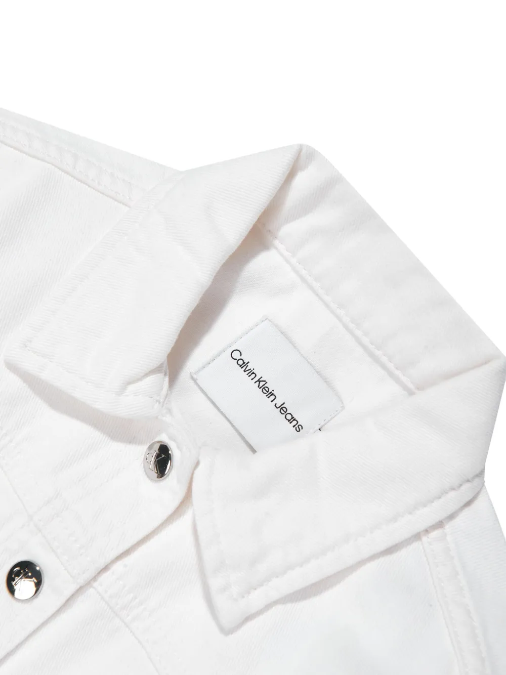Calvin Klein Kids Spijkerjack met geborduurd logo Wit