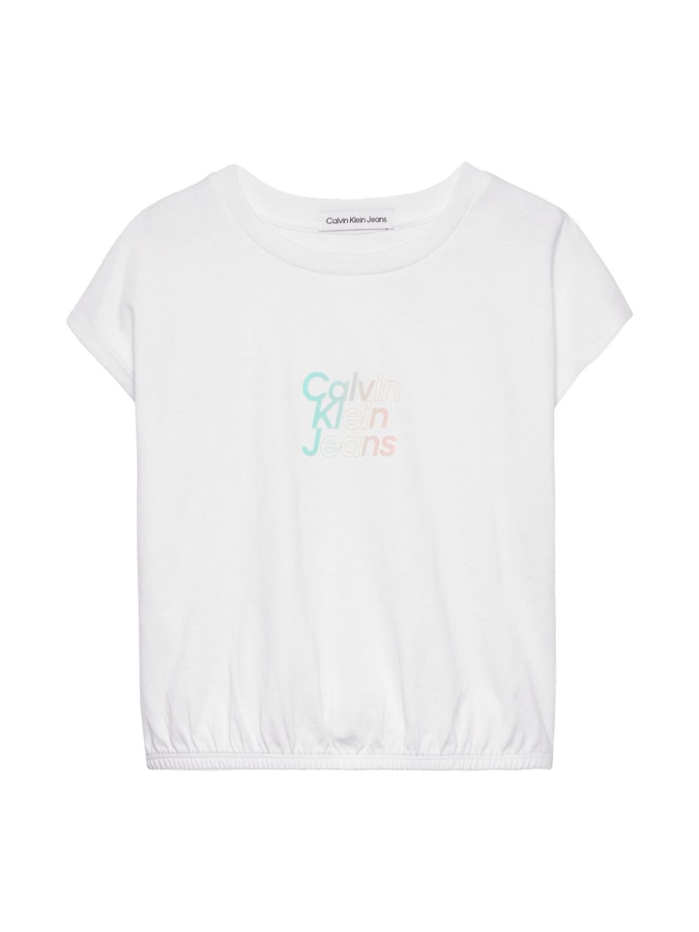 Calvin Klein Kids flocked-logo T-shirt - White