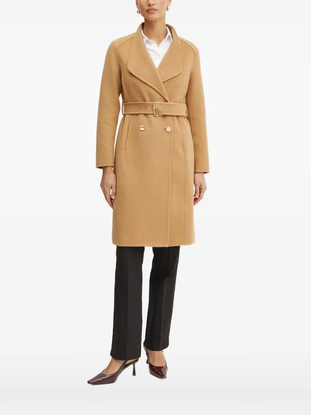 LIU JO belted double-breasted coat - Neutrals