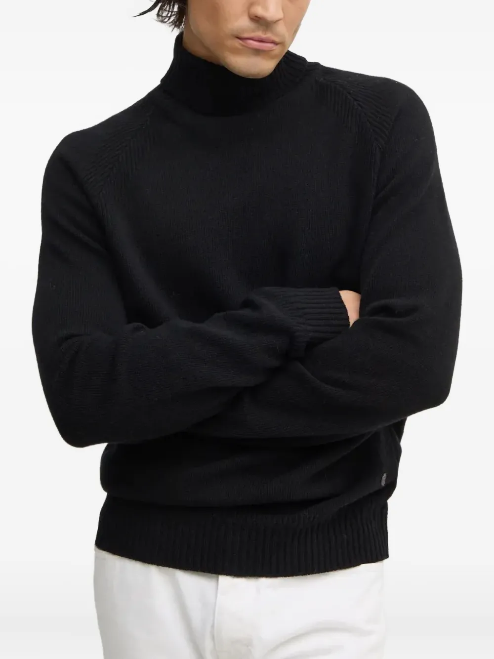 LIU JO sweater med rullekrave og logoplade | sort | Image 1