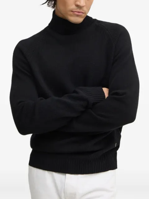 LIU JO roll-neck logo-plaque sweater