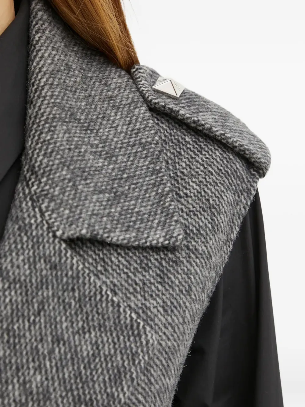 Liu •jo Lapel-collar Belted Waistcoat In Gray
