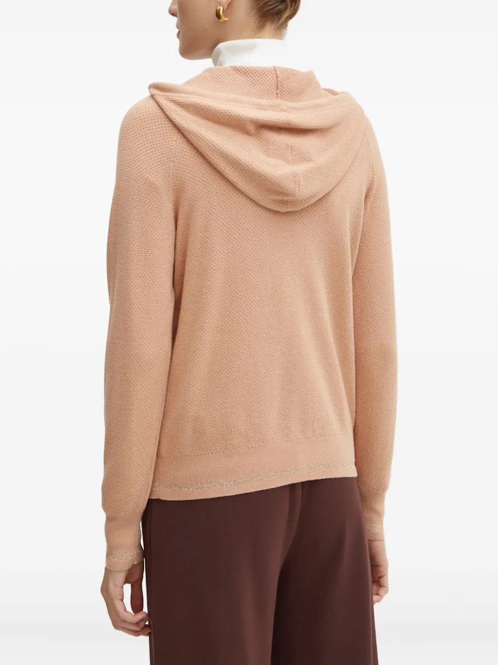Liu •jo Logo-detail Zip-fastening Hoodie In Brown