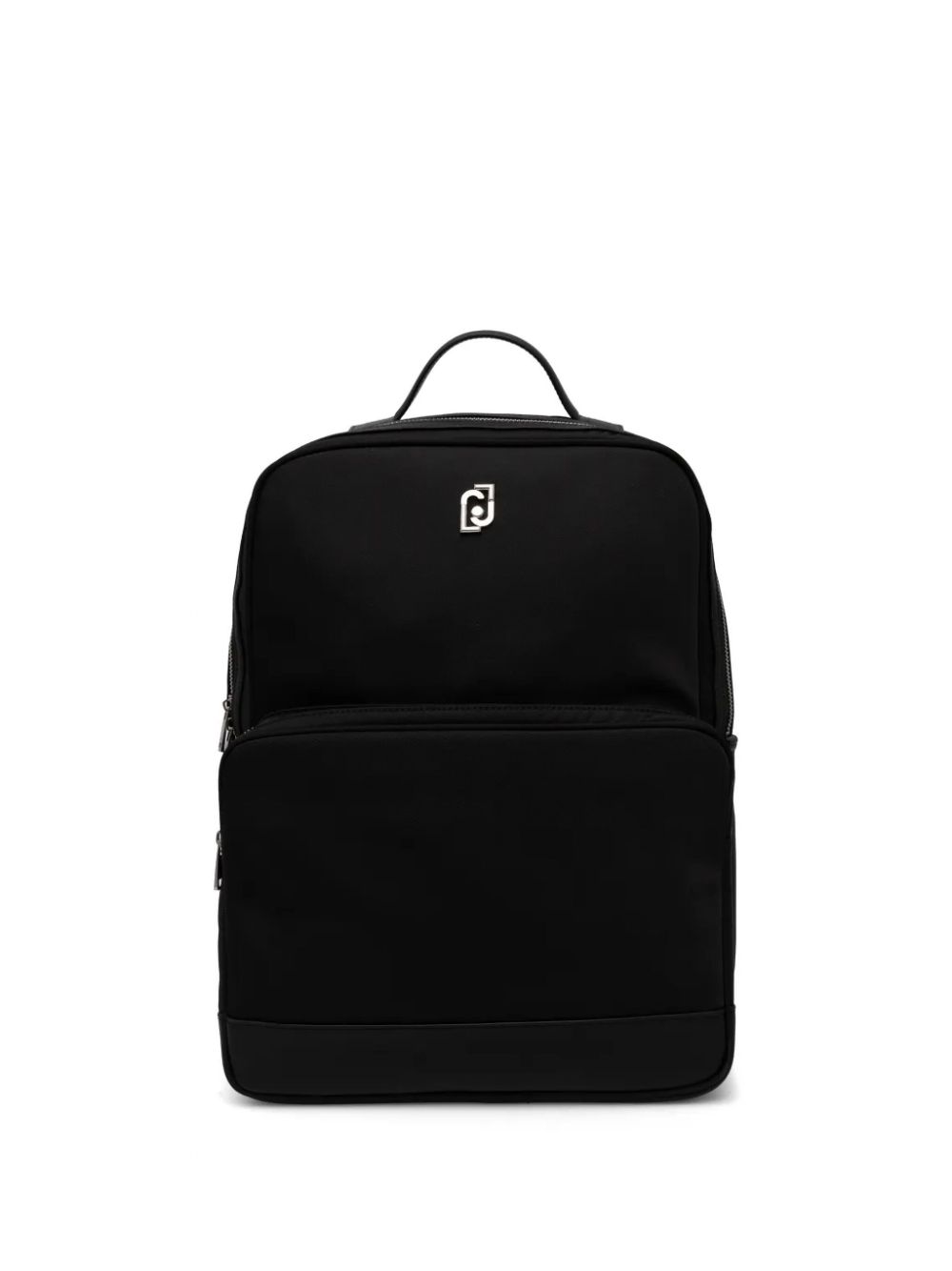 LIU JO monogram-plaque backpack - Black