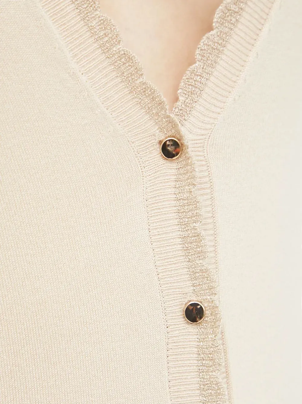 LIU JO Vest met gewelfde afwerking en knoopsluiting Beige