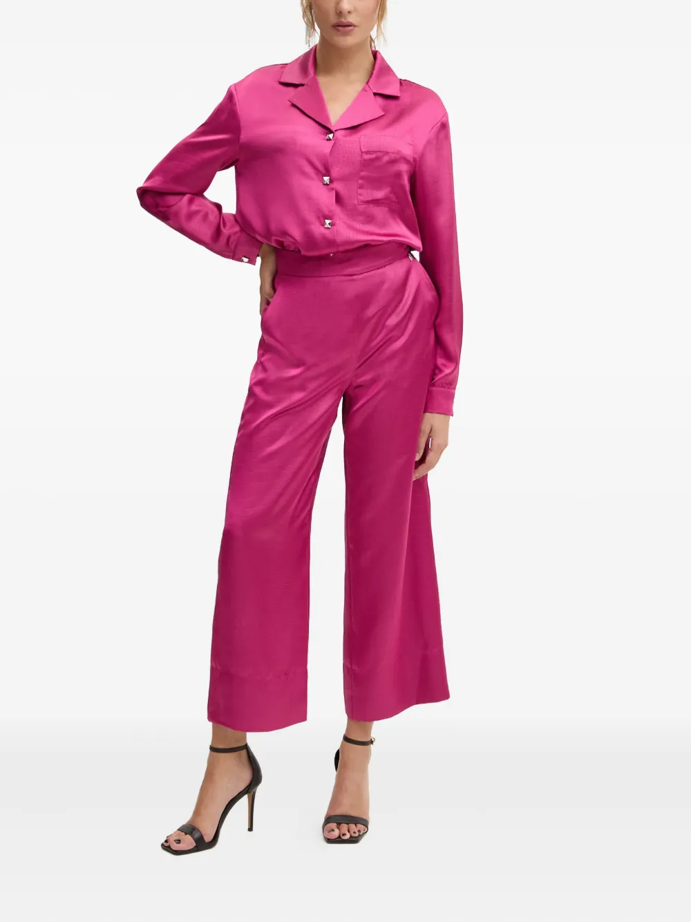 LIU JO Blouse met krokodillenprint en knoopsluiting - Roze