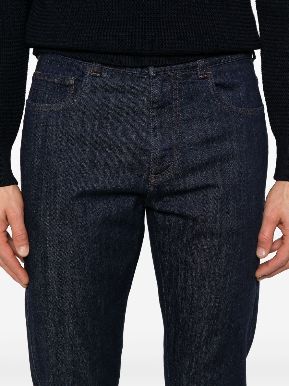 Shop Canali Straight-leg Jeans In Blue