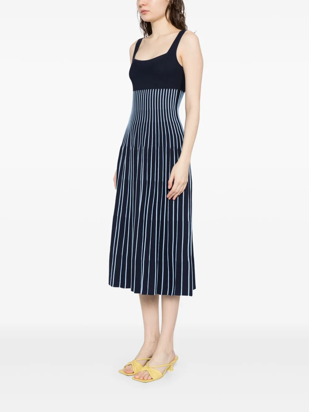 STAUD Ellison midi-jurk Blauw