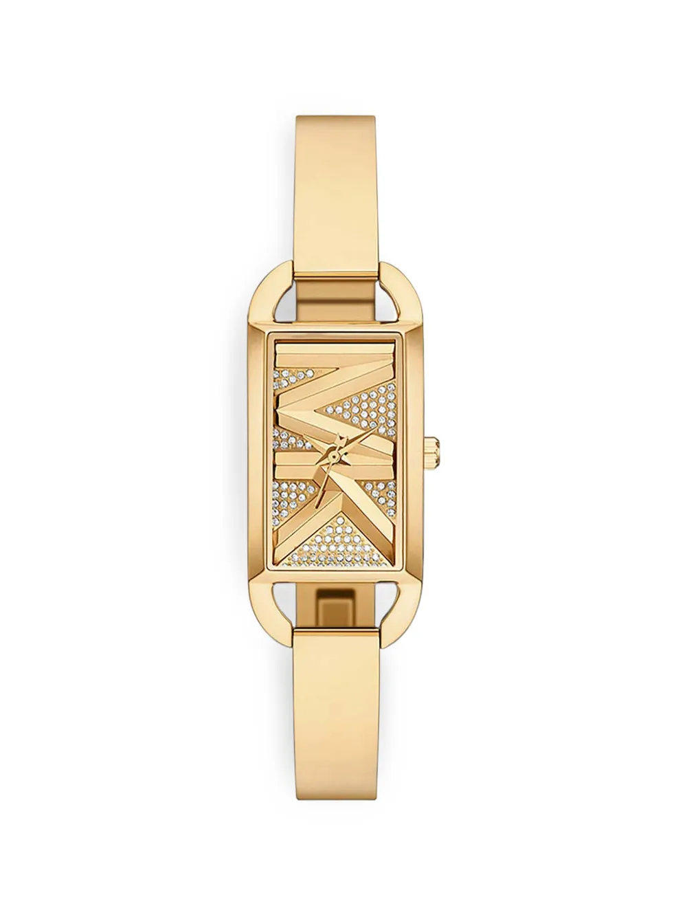 Michael Kors mini Empire pavé gold-tone bangle watch