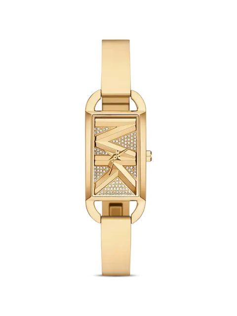 Michael Kors mini Empire pavé gold-tone bangle watch