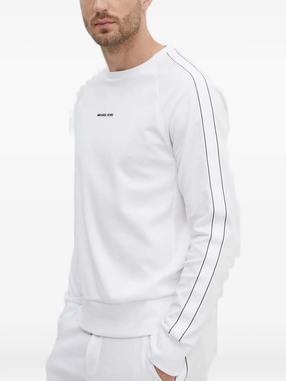 Michael Kors logo-print side-stripe sweatshirt - Bianco