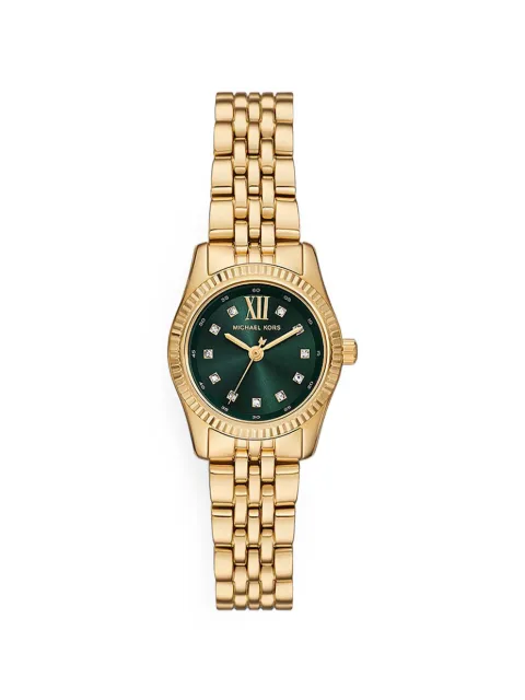 Michael Kors petite lexington pavé gold-tone 26mm watch