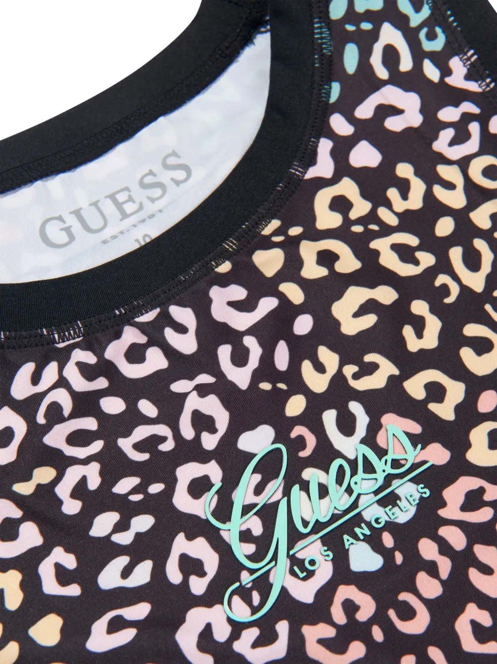 guess kids Tanktop met luipaardprint Zwart