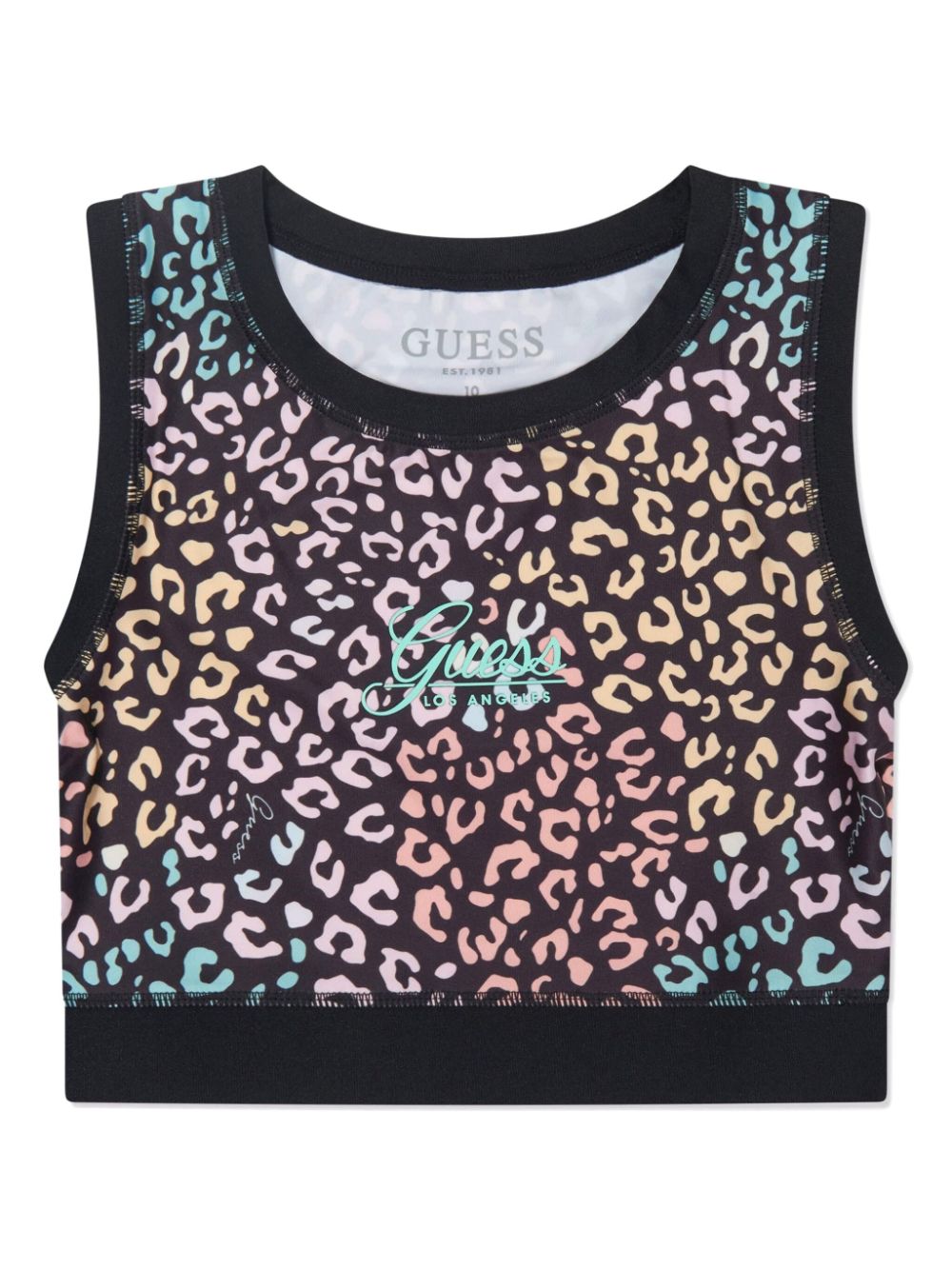 guess kids leopard-print tank top - Black