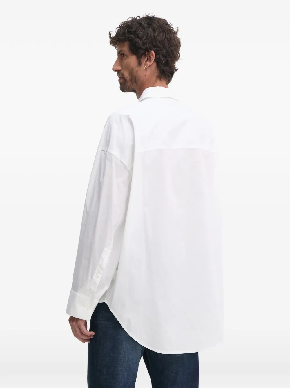 Michael Kors oversized stretch cotton poplin shirt Wit