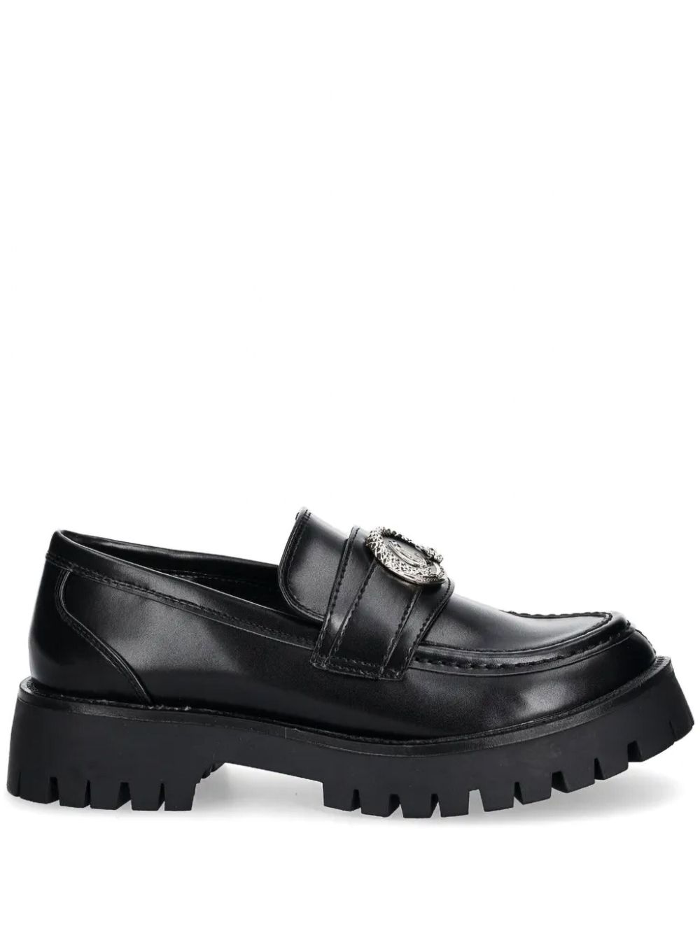 Just Cavalli logo-plaque loafers Black