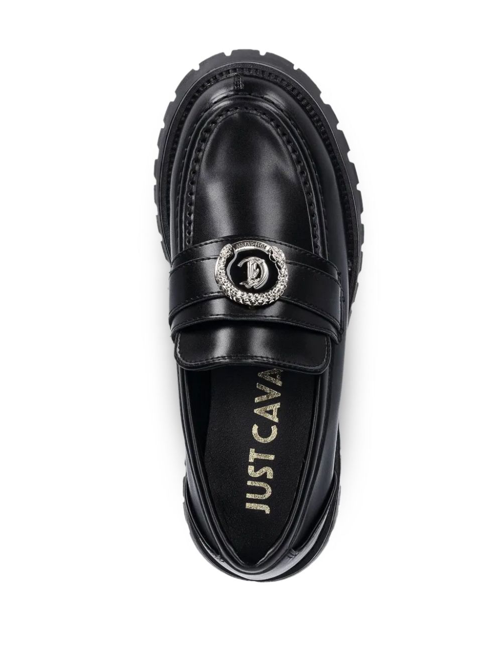 Just Cavalli logo-plaque loafers Black