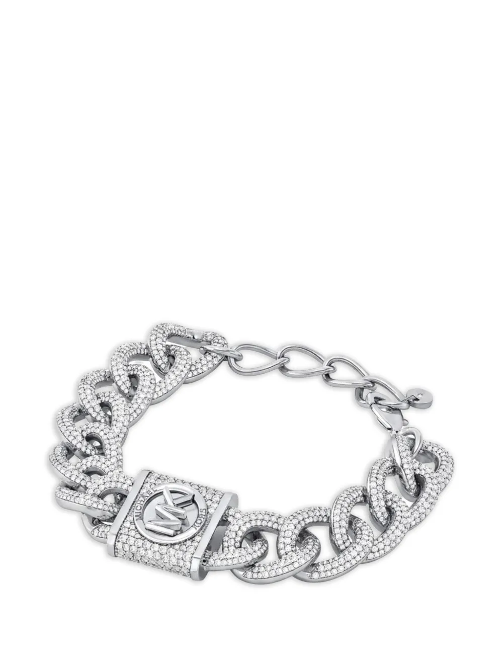Michael Kors crystal-embellished curb-link bracelet - Silver