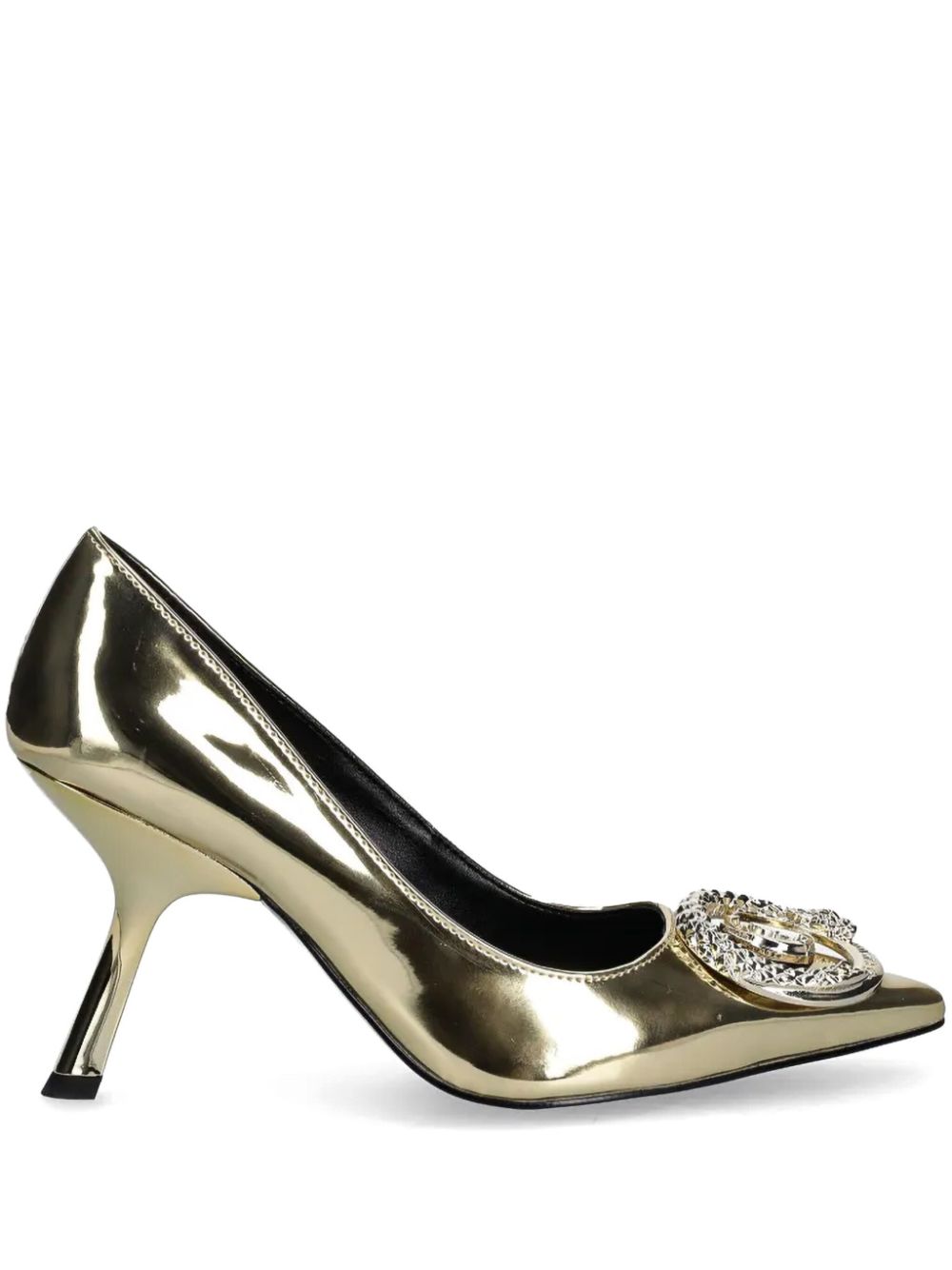 Just Cavalli 90 mm pumps met logoplakkaat Goud