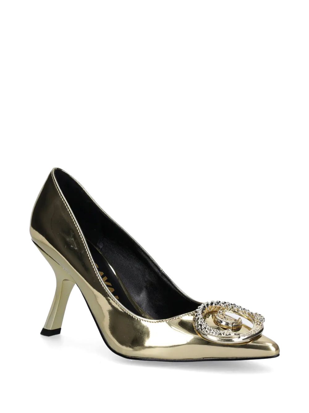 Just Cavalli 90 mm pumps met logoplakkaat - Goud