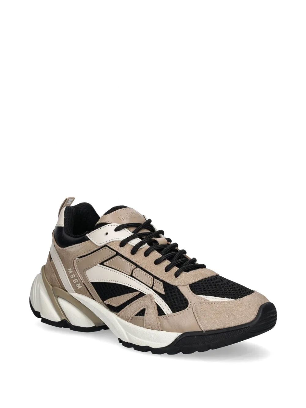 MSGM panelled lace-up sneakers - Grijs