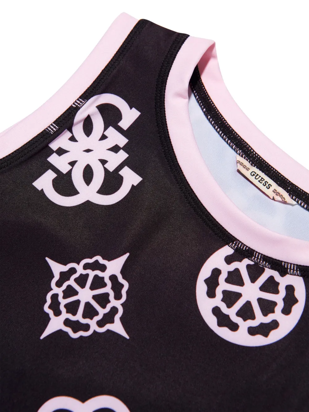 guess kids tanktop met 4G logo Zwart