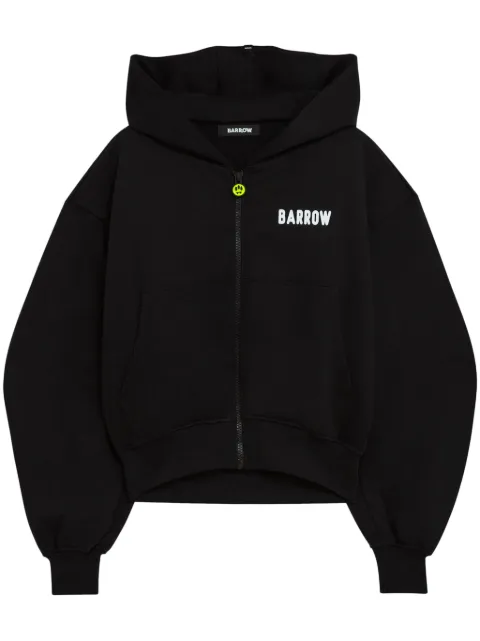 BARROW logo zip-up hoodie