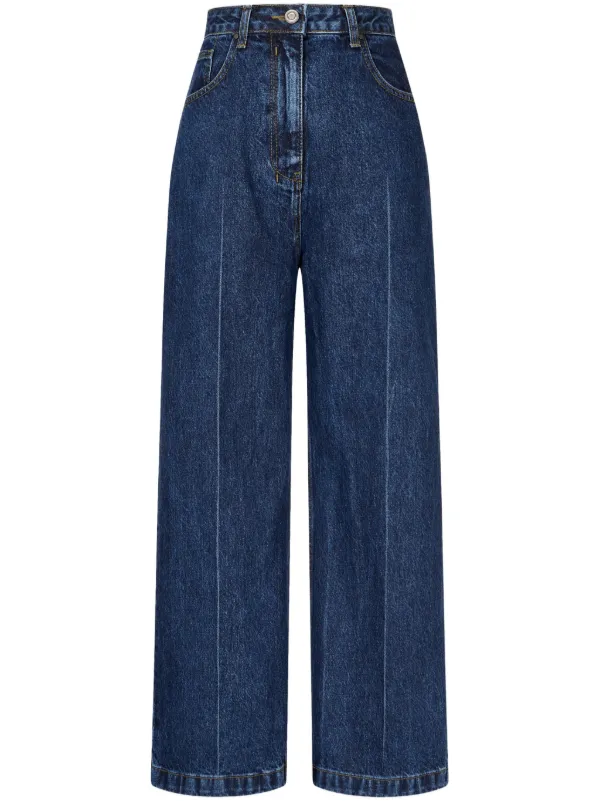 STUDIO TOMBOY pressed-crease Washed Jeans Blue FARFETCH PH