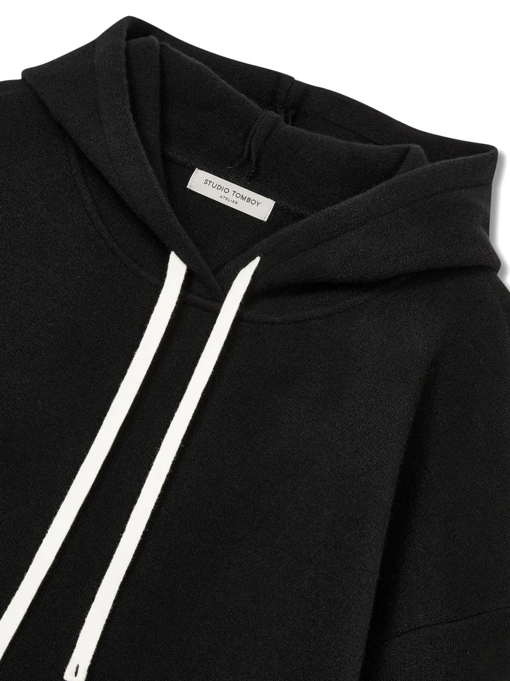 Studio Tomboy Drawstring-hood Jumper In Black