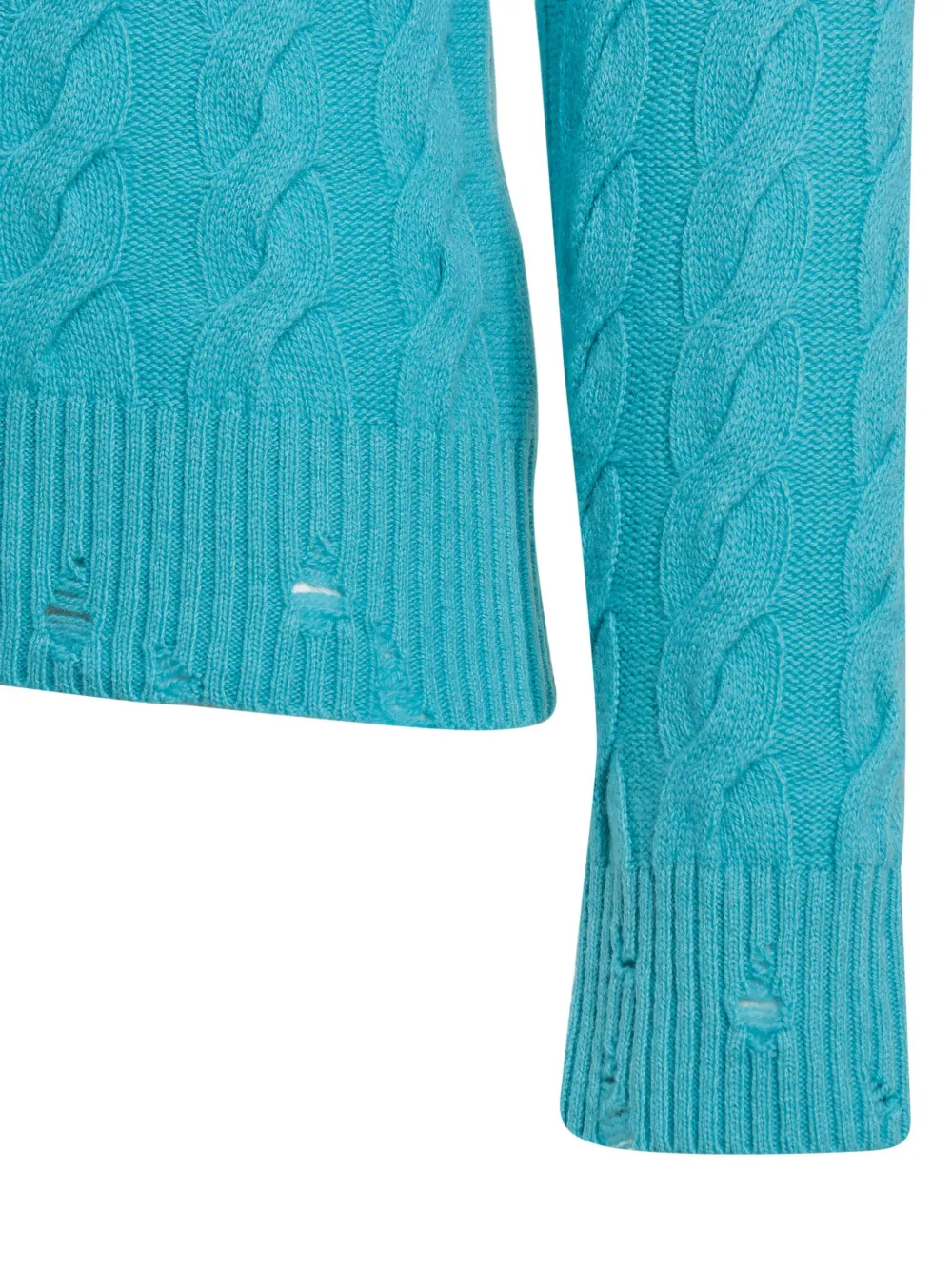 Laneus Kabelgebreide trui Blauw