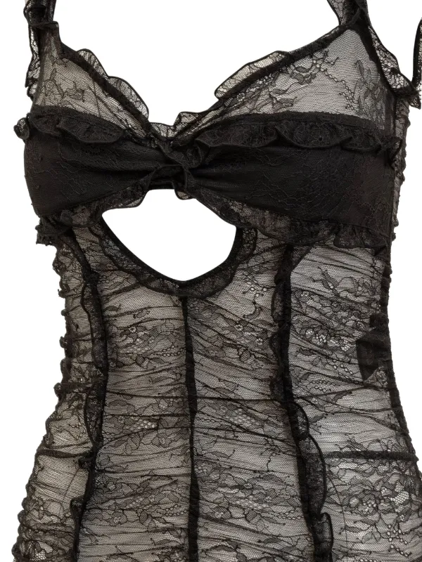 De La Vali Pampato Midi Dress | Black | FARFETCH BN