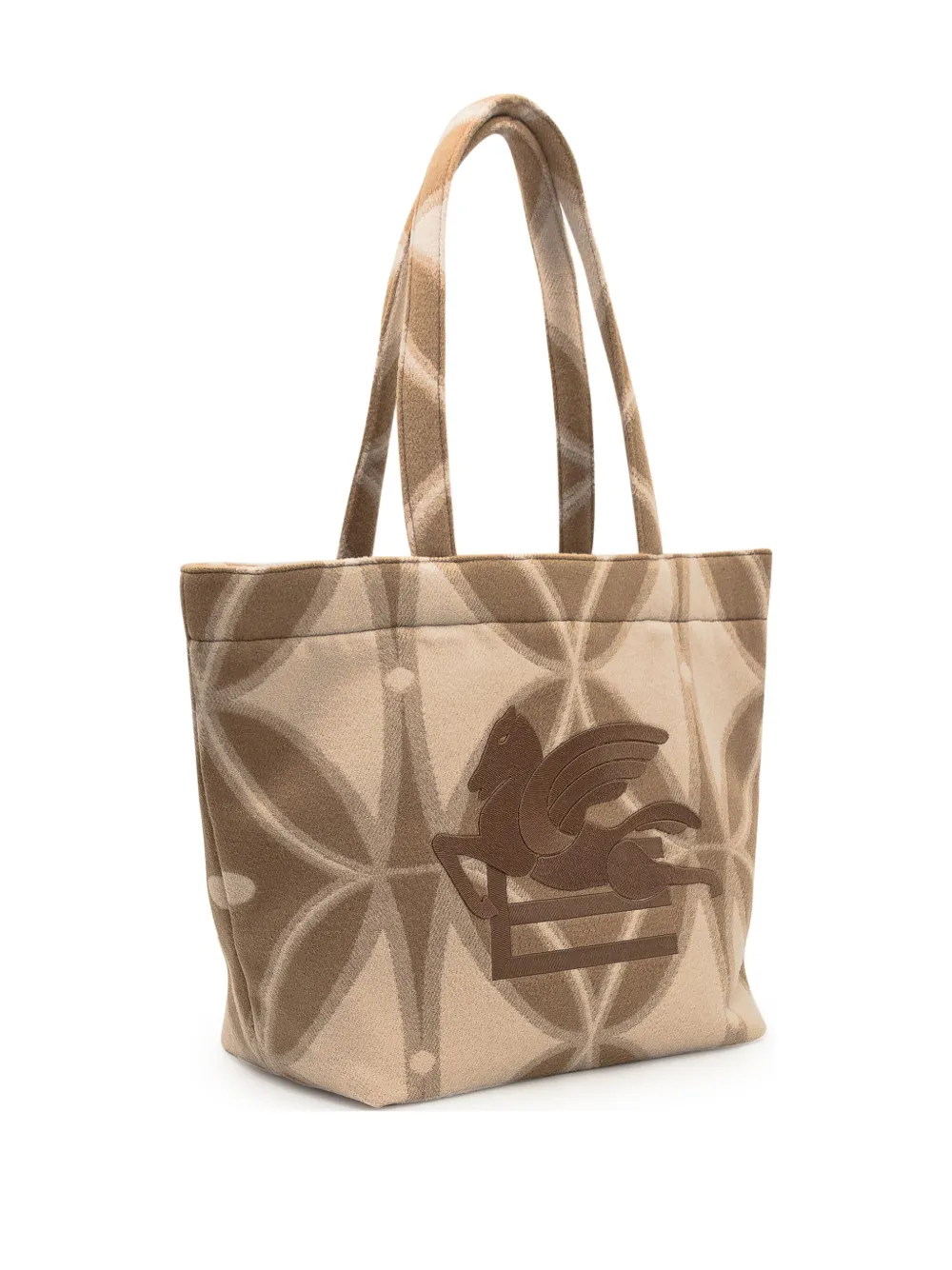 ETRO Shopper met geborduurd logo Beige