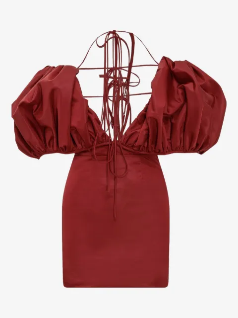LaQuan Smith puff-sleeve midi dress