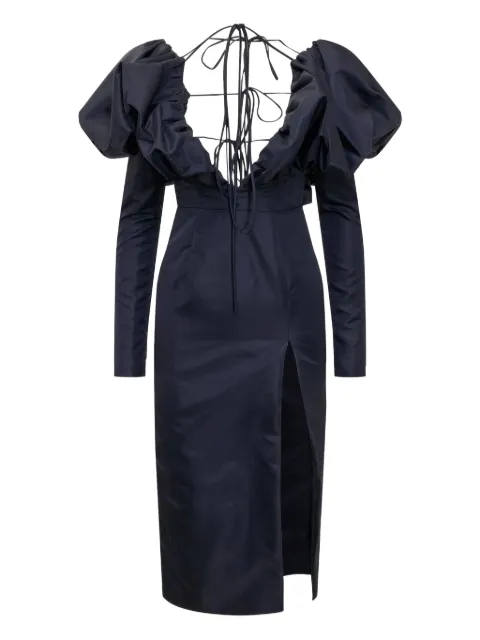LaQuan Smith vestido midi con mangas farol