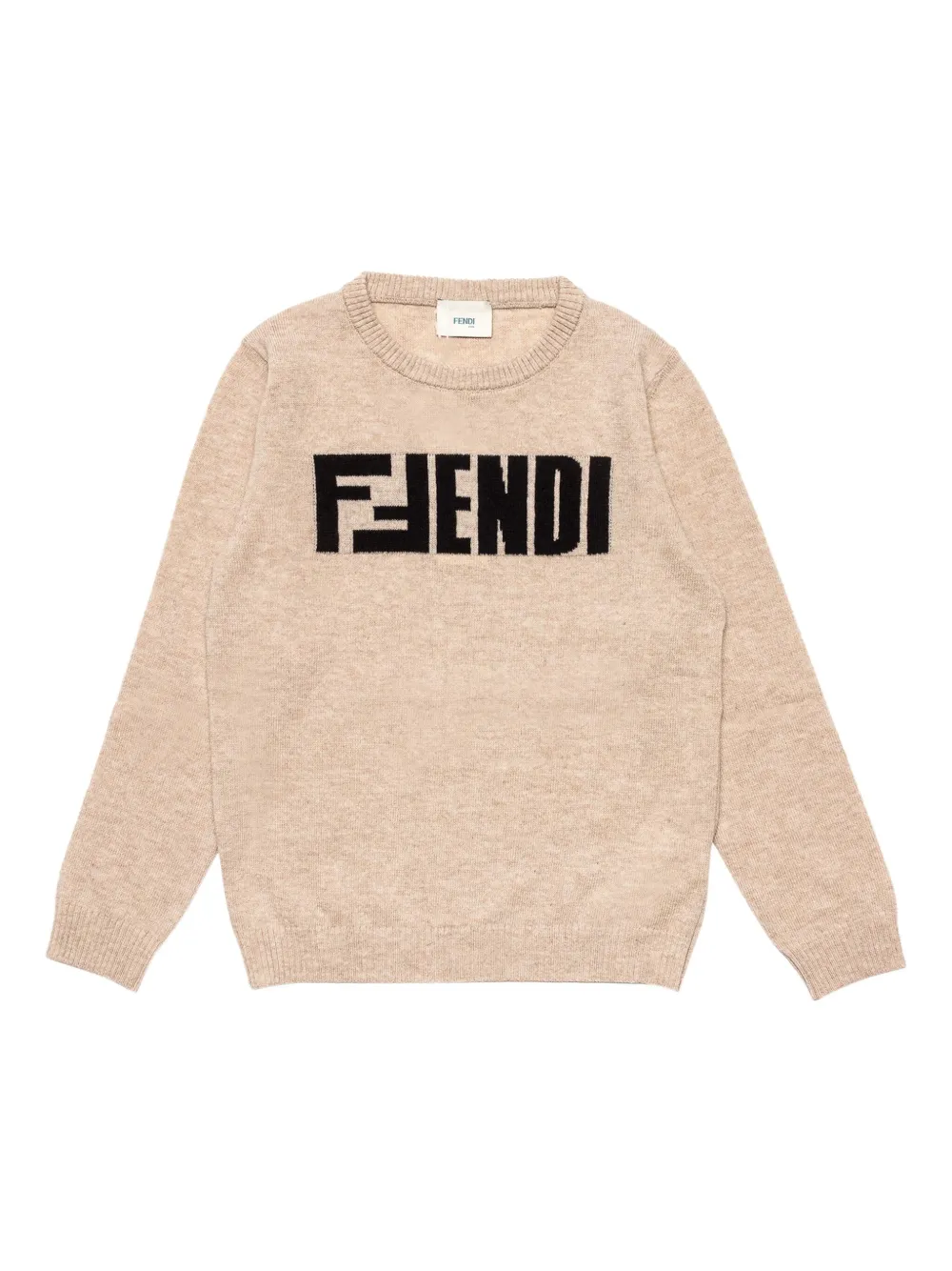 Fendi Kids Intarsia trui Beige