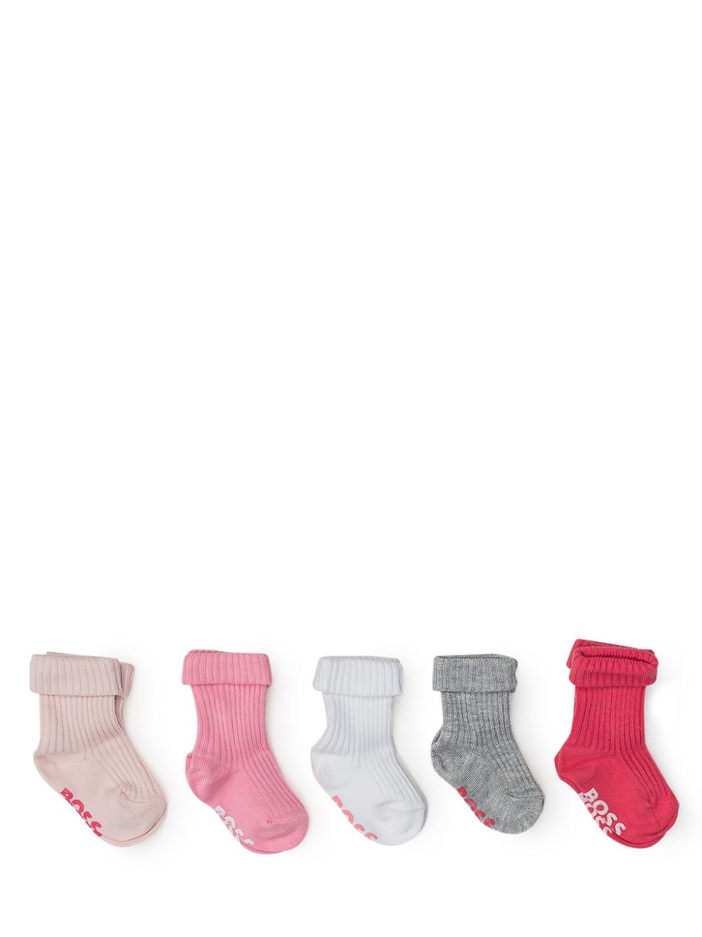 BOSS Kidswear logo-print socks (set of five) - Roze