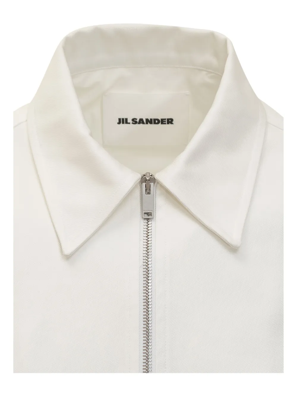 Jil Sander Zippered Shirt With Buttoned Cuffs In 白色