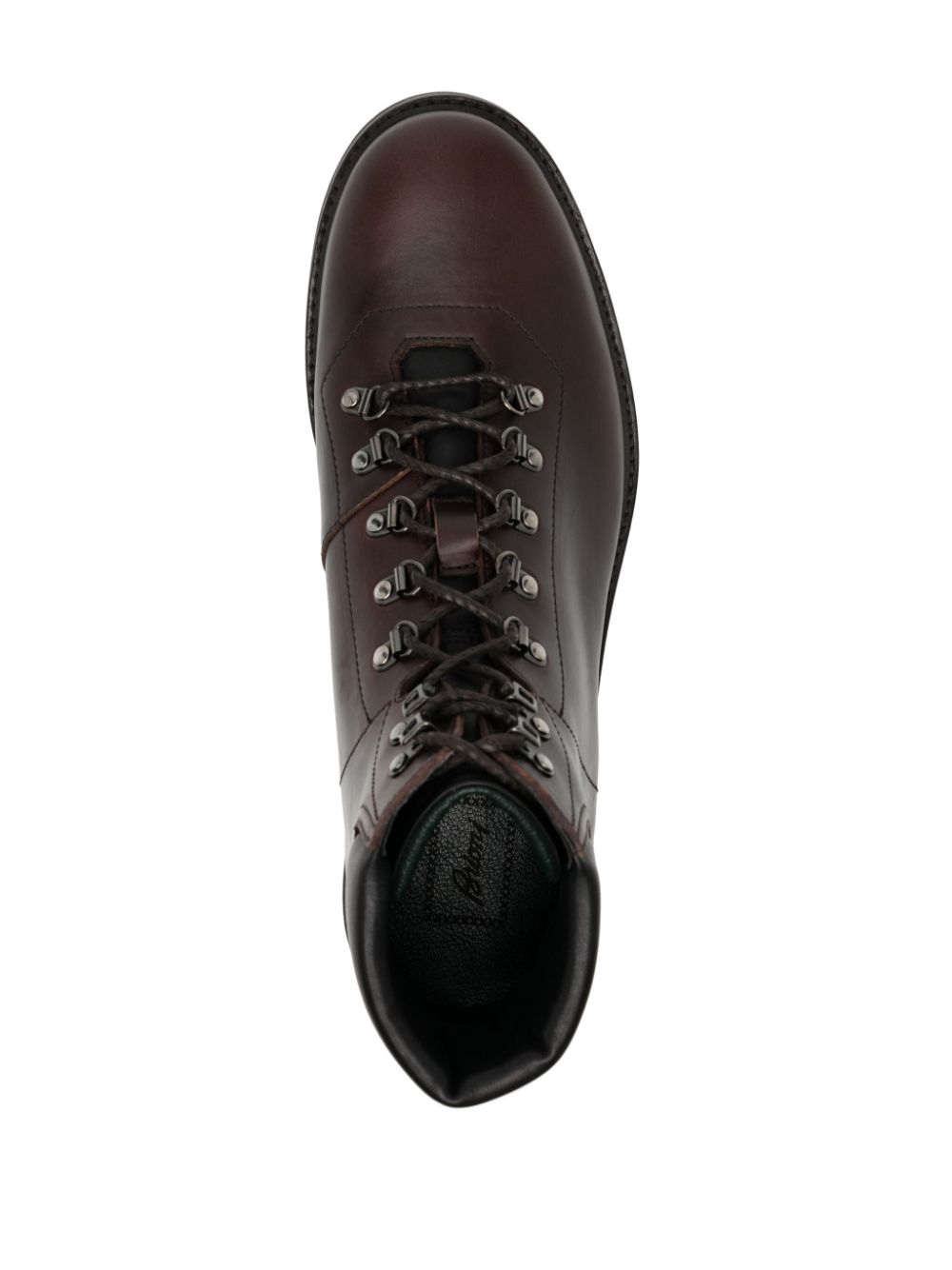 Shop Brioni Oiled Calf Leather Hiking Boot In 褐色