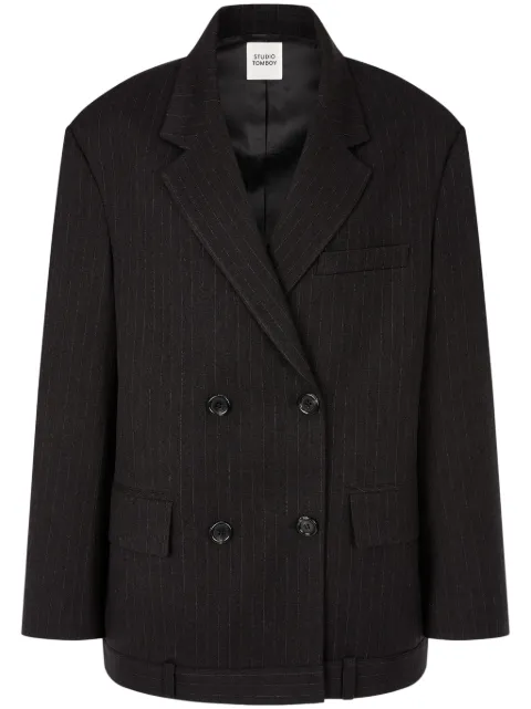 STUDIO TOMBOY pinstriped double-breasted blazer