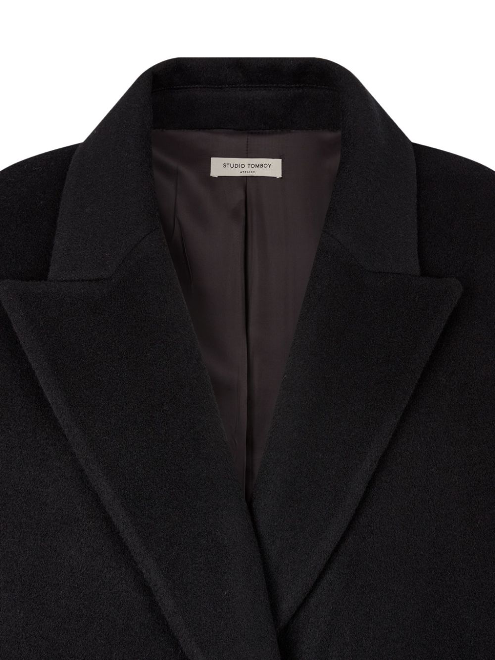 Shop Studio Tomboy Double-breasted Coat In Black