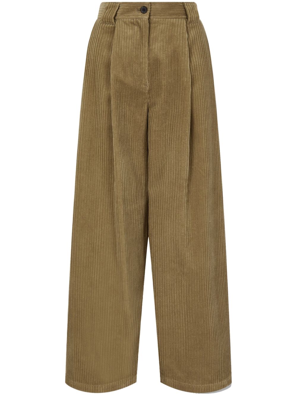 Shop Studio Tomboy Two-tuck Corduroy Trousers In Neutrals