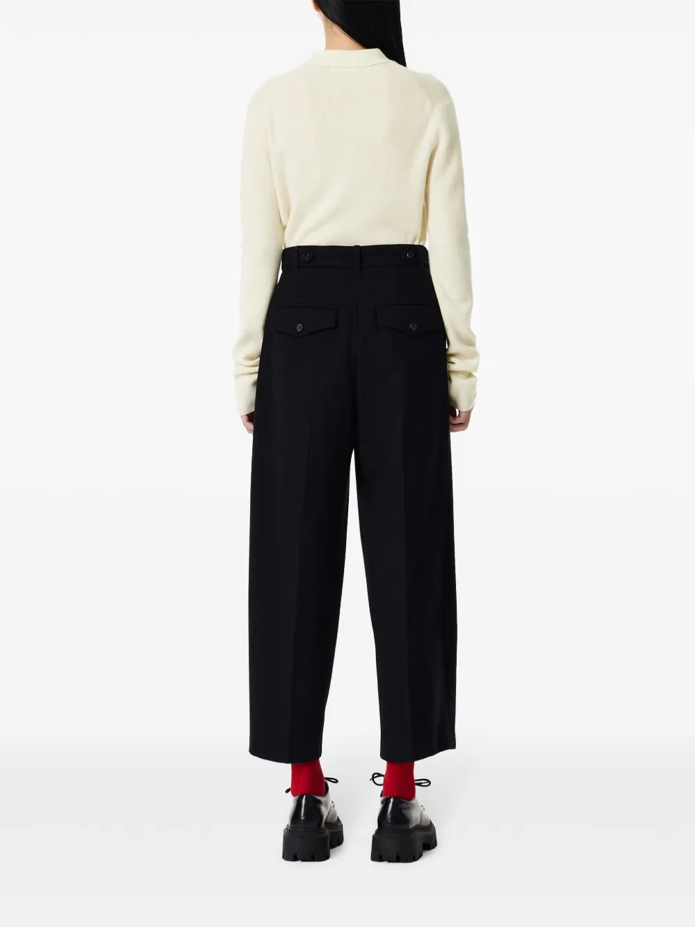 STUDIO TOMBOY Broek met gesmockt detail Zwart