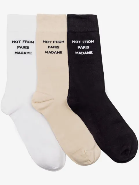 Drôle De Monsieur intarsia-knit socks (pack of three)