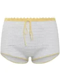 MIXIK crochet-knit shorts - White