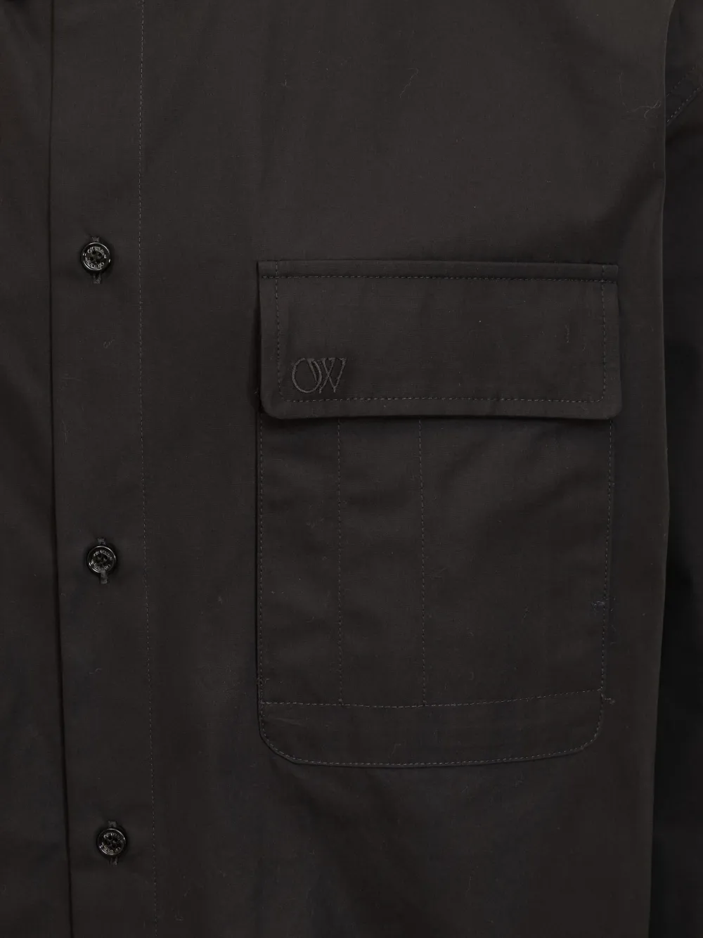 Off-White Overhemd met geborduurd logo Zwart