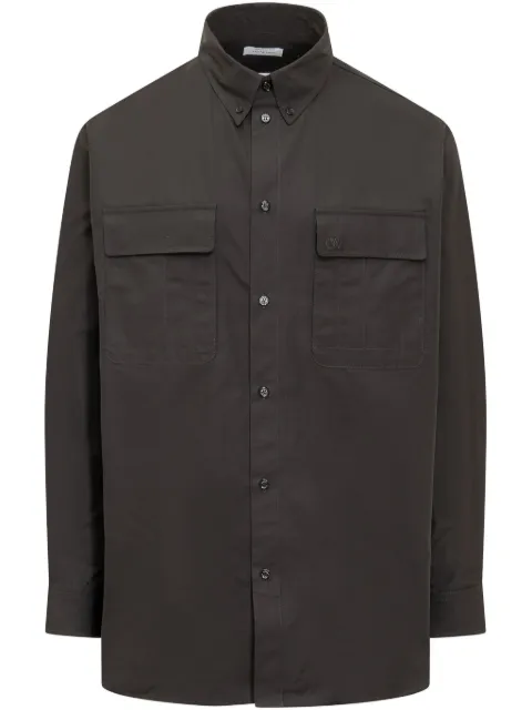 Off-White logo-embroidered shirt