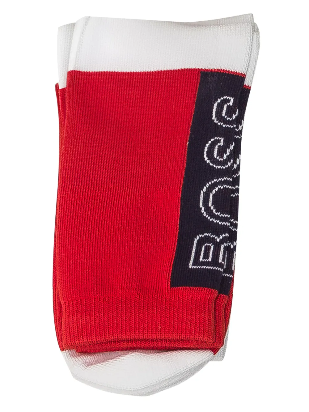Bosswear Logo-jacquard Socks (pack Of Two) In Red