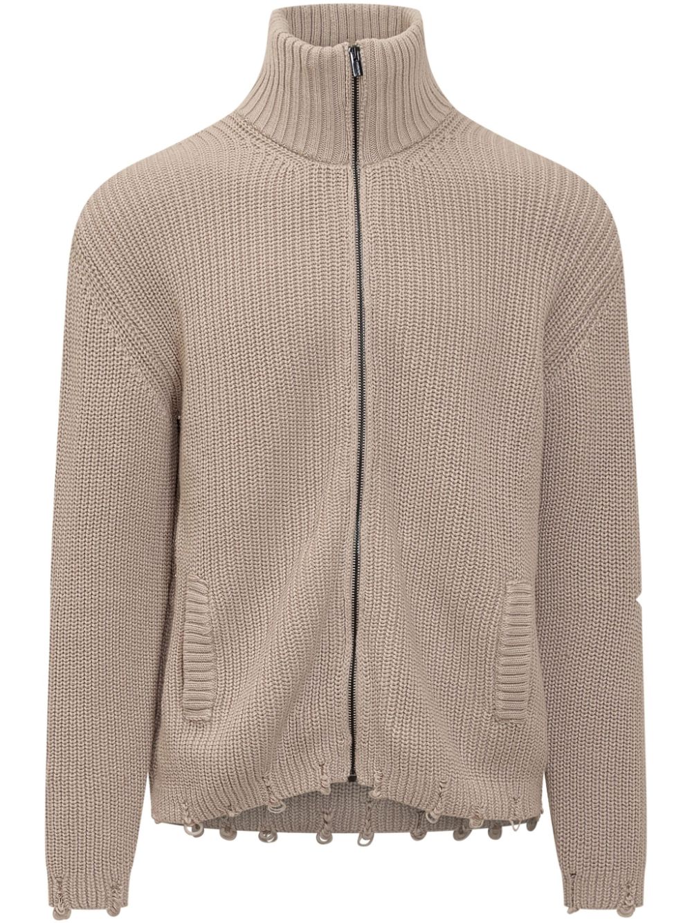 A Paper Kid Shrunken zip-up cardigan - Neutrals