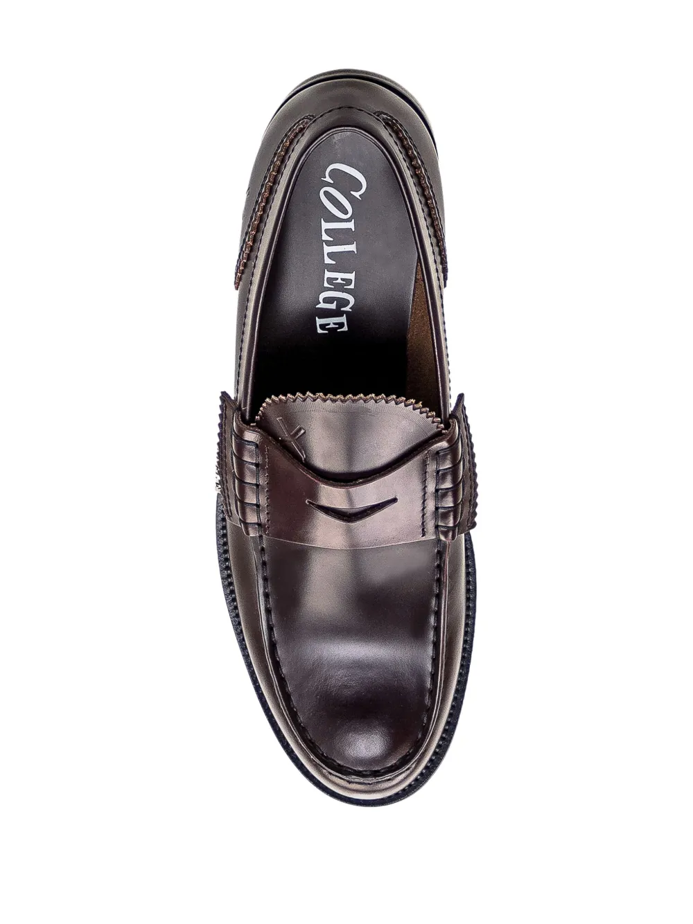 college Leren loafers Bruin